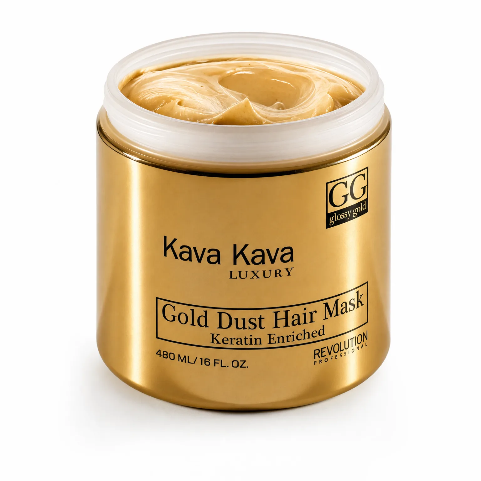 מסכת זהב לשיער יבש ופגום 480 מ"ל - Kava Kava