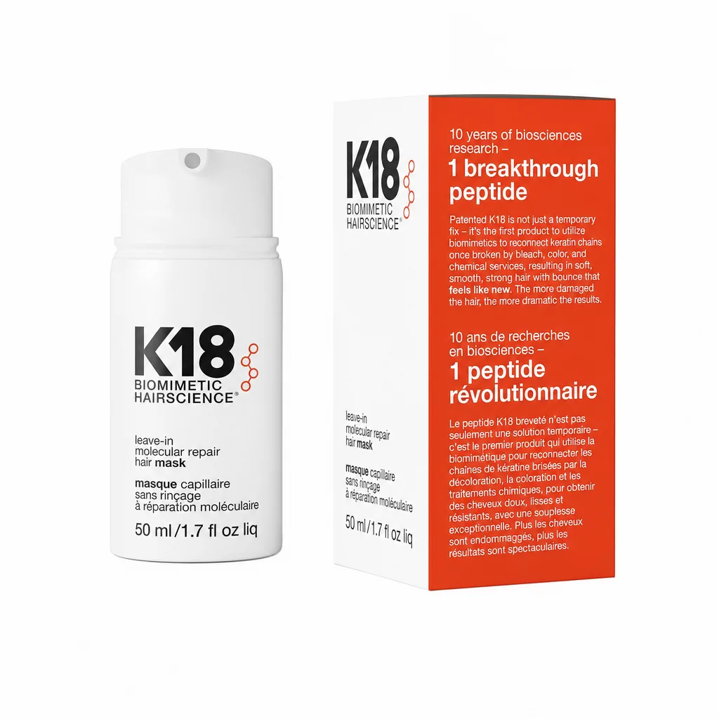 מסכה לתיקון ושיקום מולקולרי ללא שטיפה - K18 - 50ml