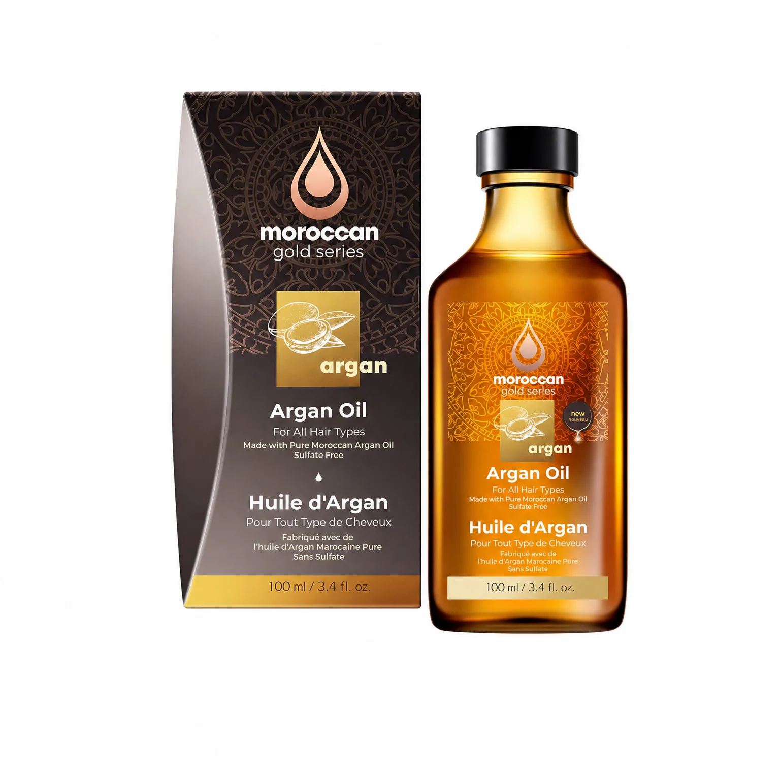 שמן טיפולי להזנה ולברק השיער 100 מ"ל - Moroccan Gold Series