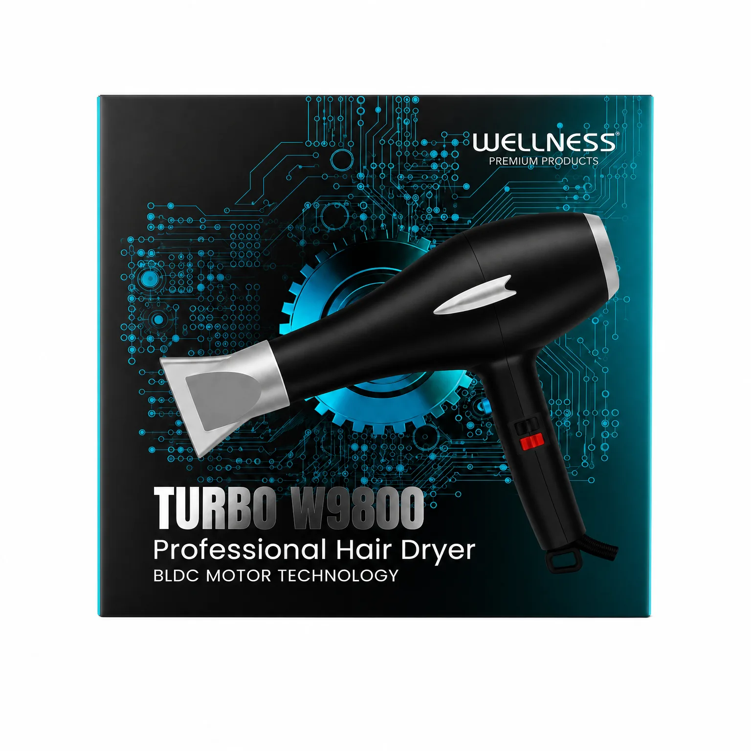 מייבש שיער מקצועי Brushless דגם W9800 - עד 2500W - Wellness